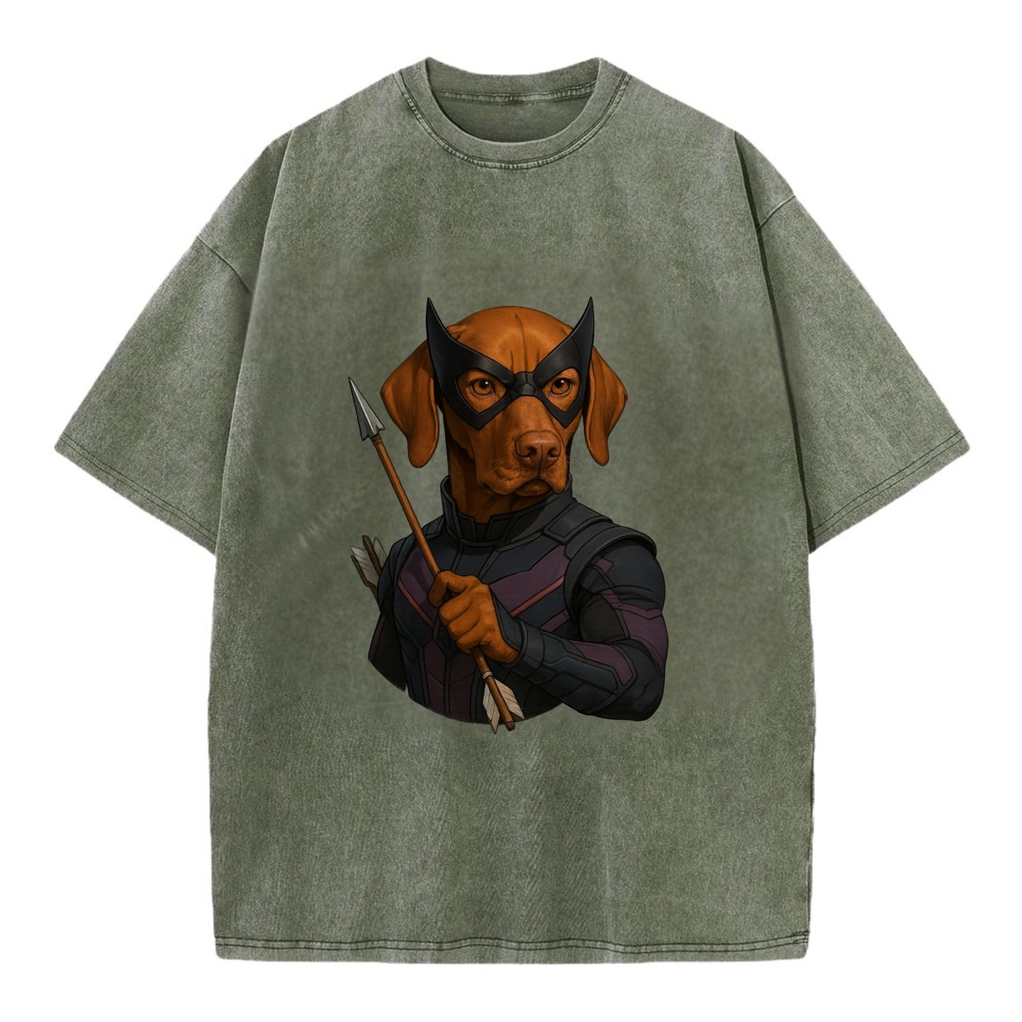 Vizsla Hawkeye  - Vintage T-shirt - Army Green