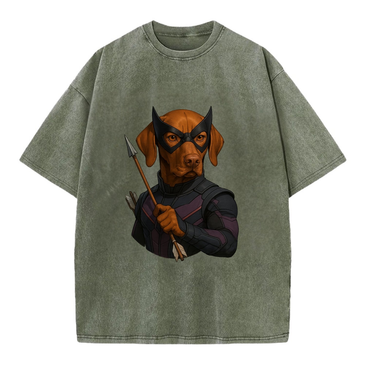 Vizsla Hawkeye  - Vintage T-shirt - Army Green