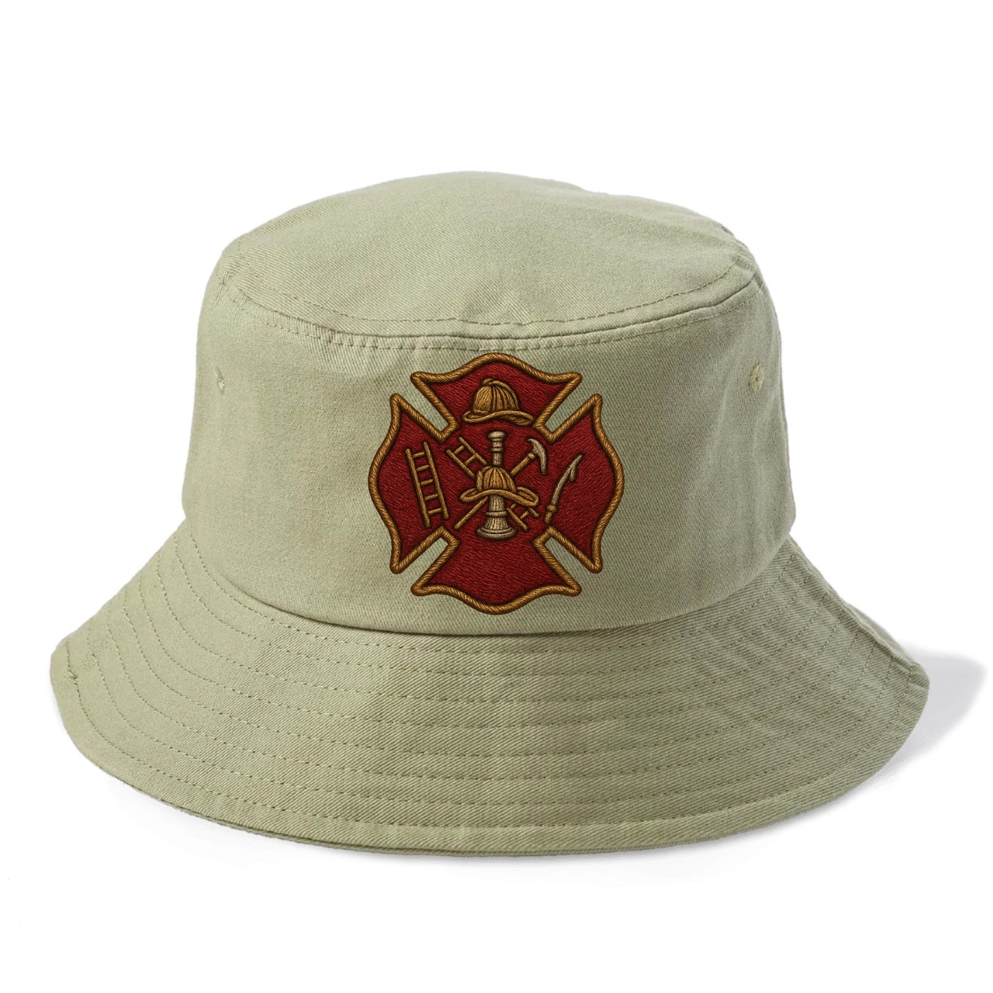 Maltese Cross  - Bucket Hat - Army Green
