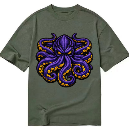KRAKEN TENTACLES - sea monster in purple and black , deep sea - Classic T-shirt - Army Green