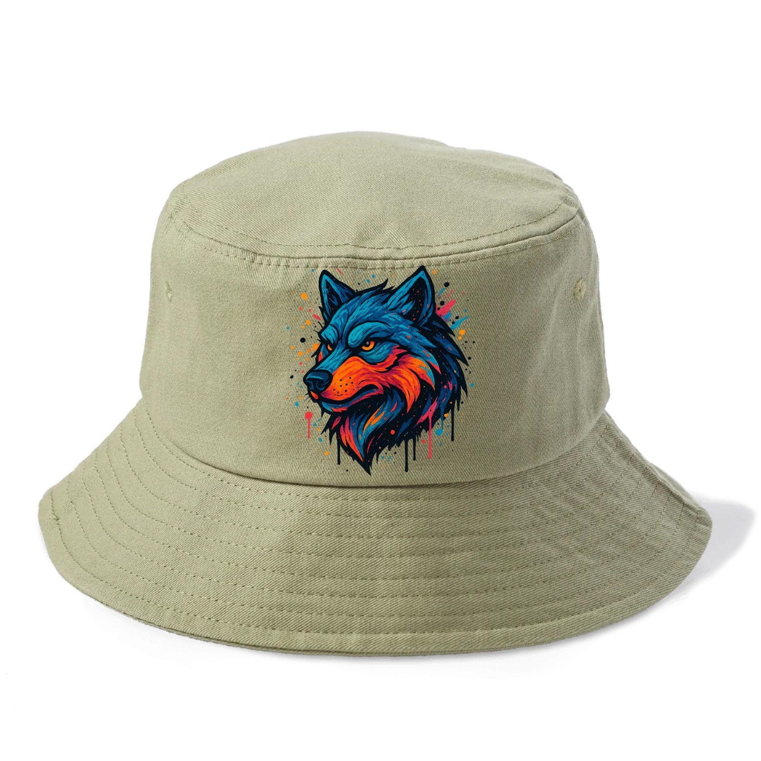 Velvet Wolf Royal  - Bucket Hat - Army Green