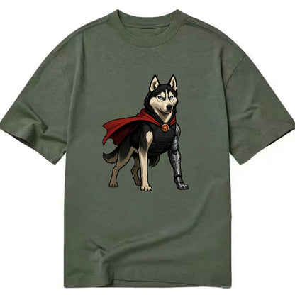 Siberian Husky Winter Soldier  - Classic T-shirt - Army Green