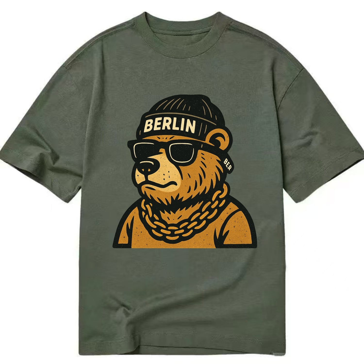 Berlin Bear - Classic T-shirt - Army Green
