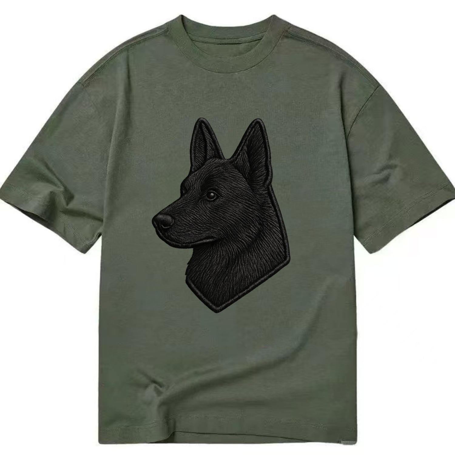 Belgian Sheepdog - Modern black shepherd - Classic T-shirt - Army Green