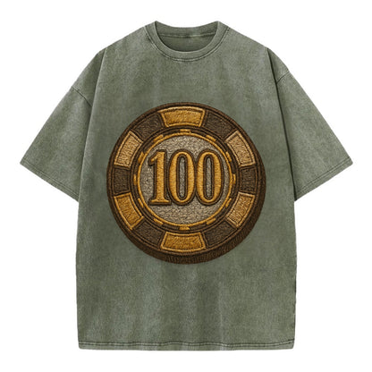 Poker Chip  - Vintage T-shirt - Army Green
