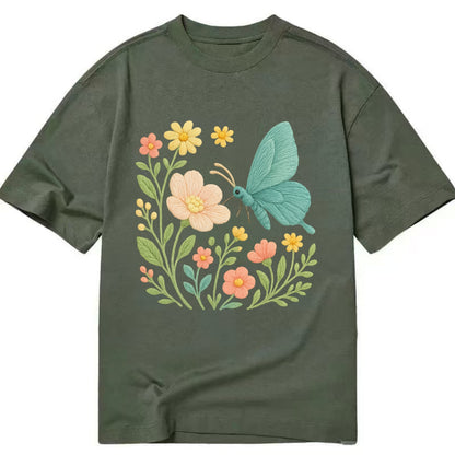Mint Night Butterfly - Classic T-shirt - Army Green