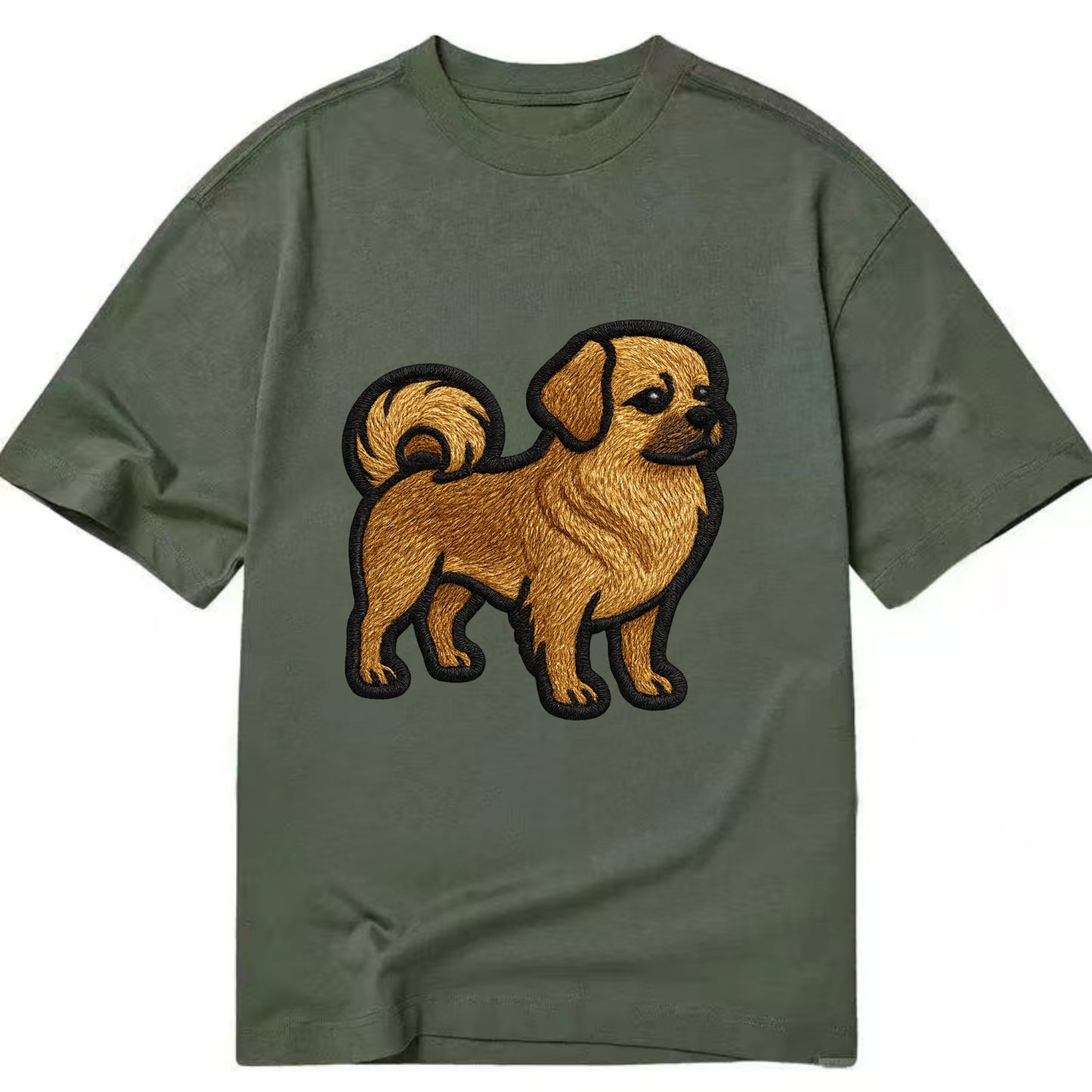 Tibetan Spaniel - Modern Tibetan breed d - Classic T-shirt - Army Green
