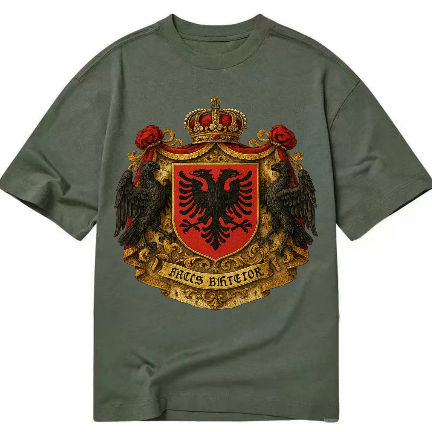 Albania Double Eagle Emblem  - Classic T-shirt - Army Green
