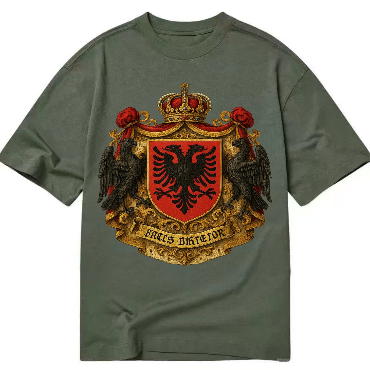 Albania Double Eagle Emblem  - Classic T-shirt - Army Green