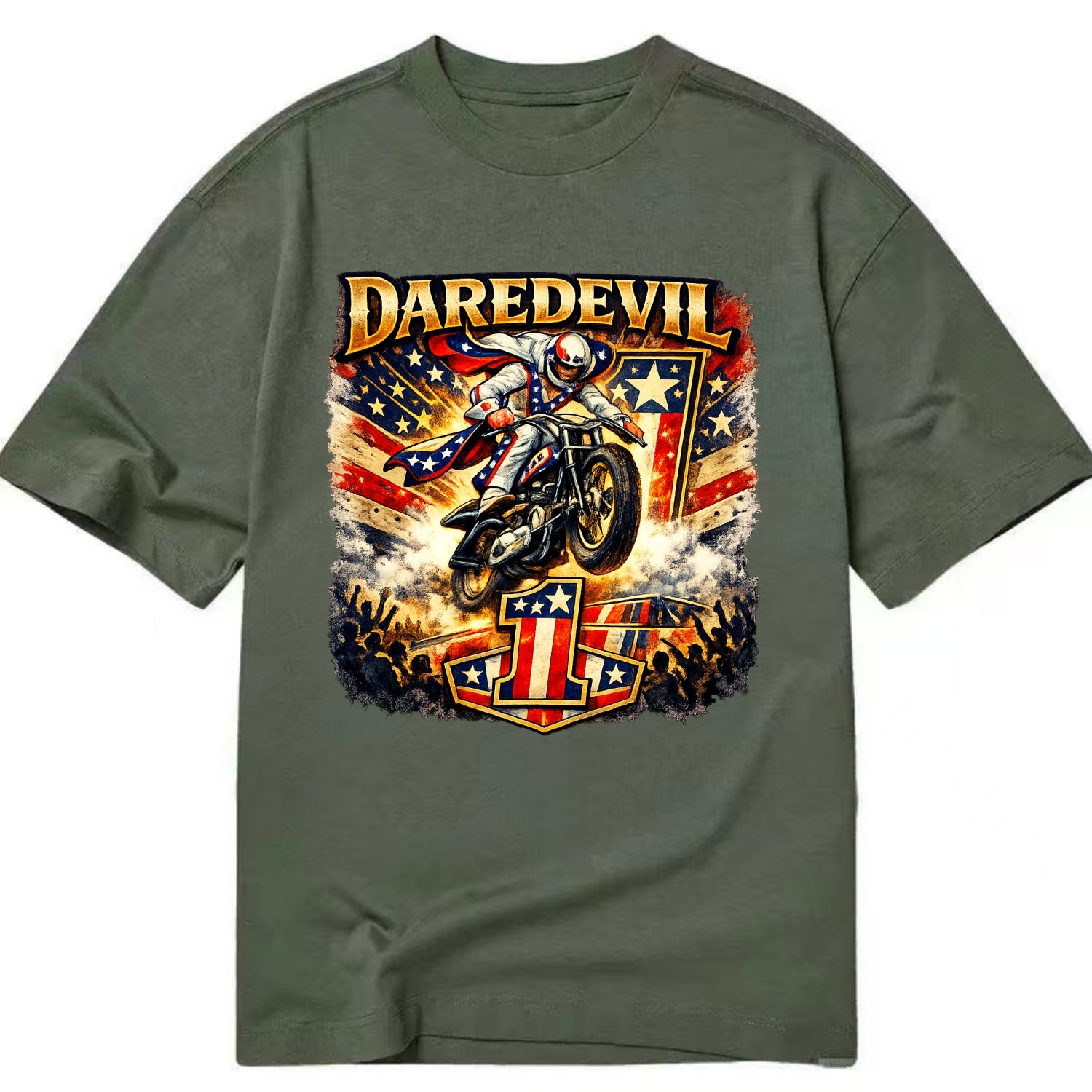 Daredevil Stunt Rider - Classic T-shirt - Army Green