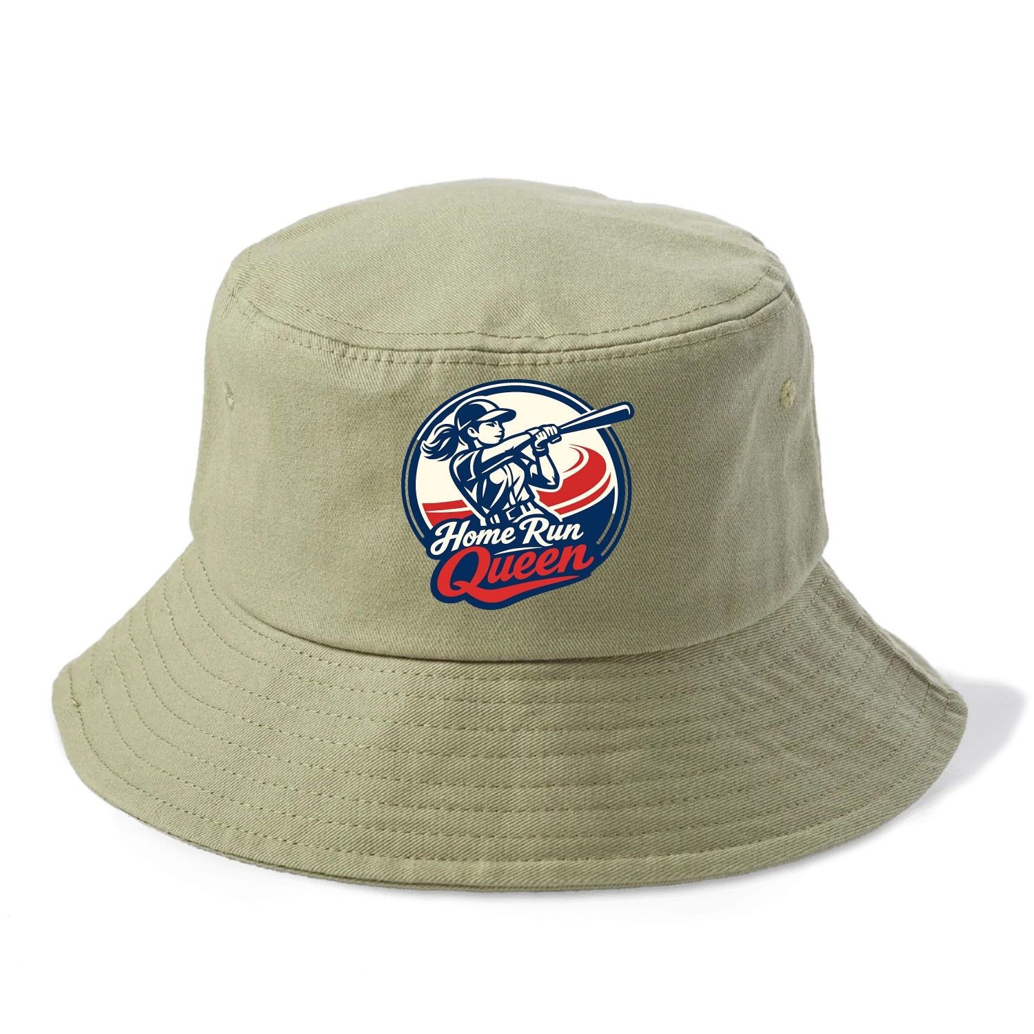 Feminine Power at Bat - Bucket Hat - Army Green