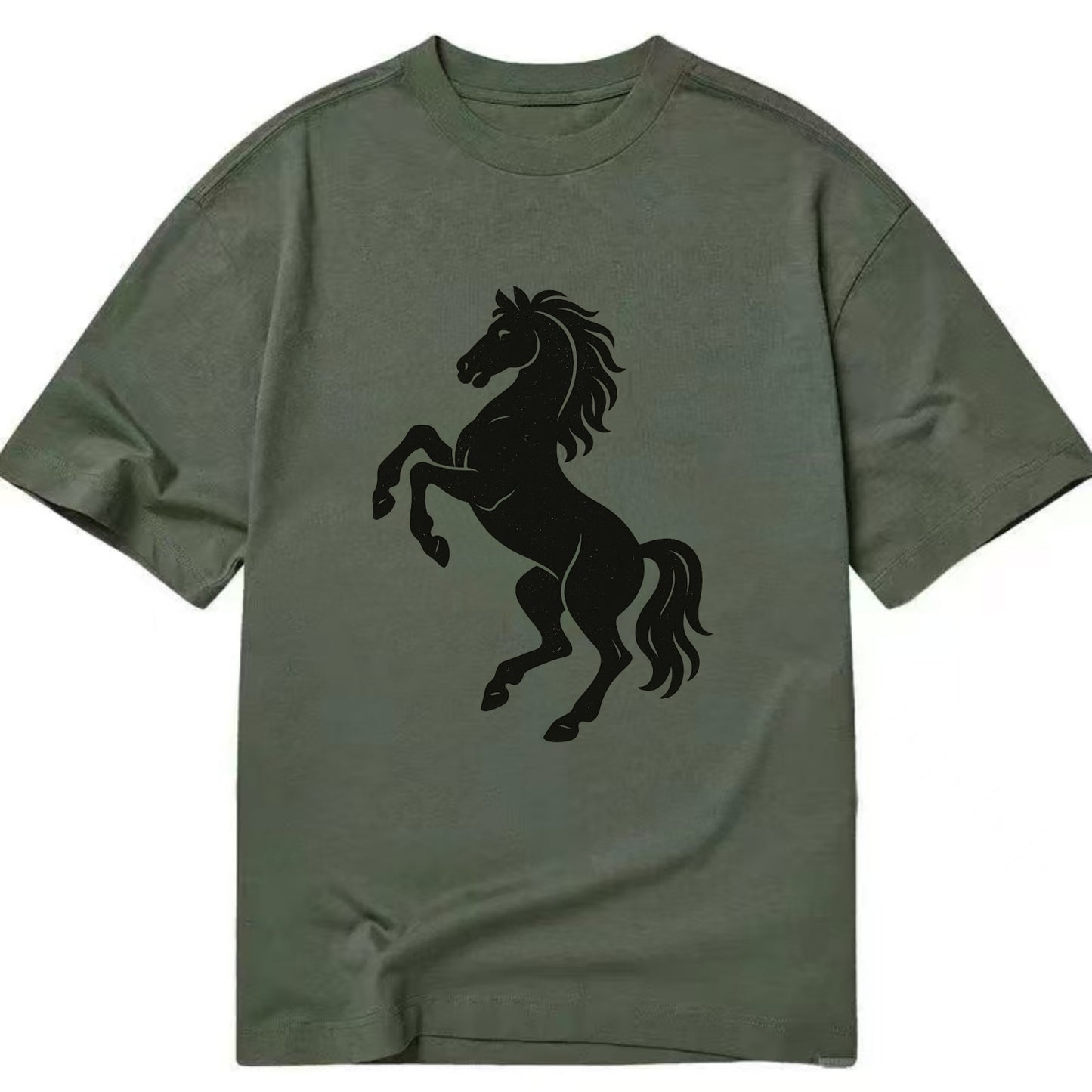 Stallion rearing on hind legs - Classic T-shirt - Army Green