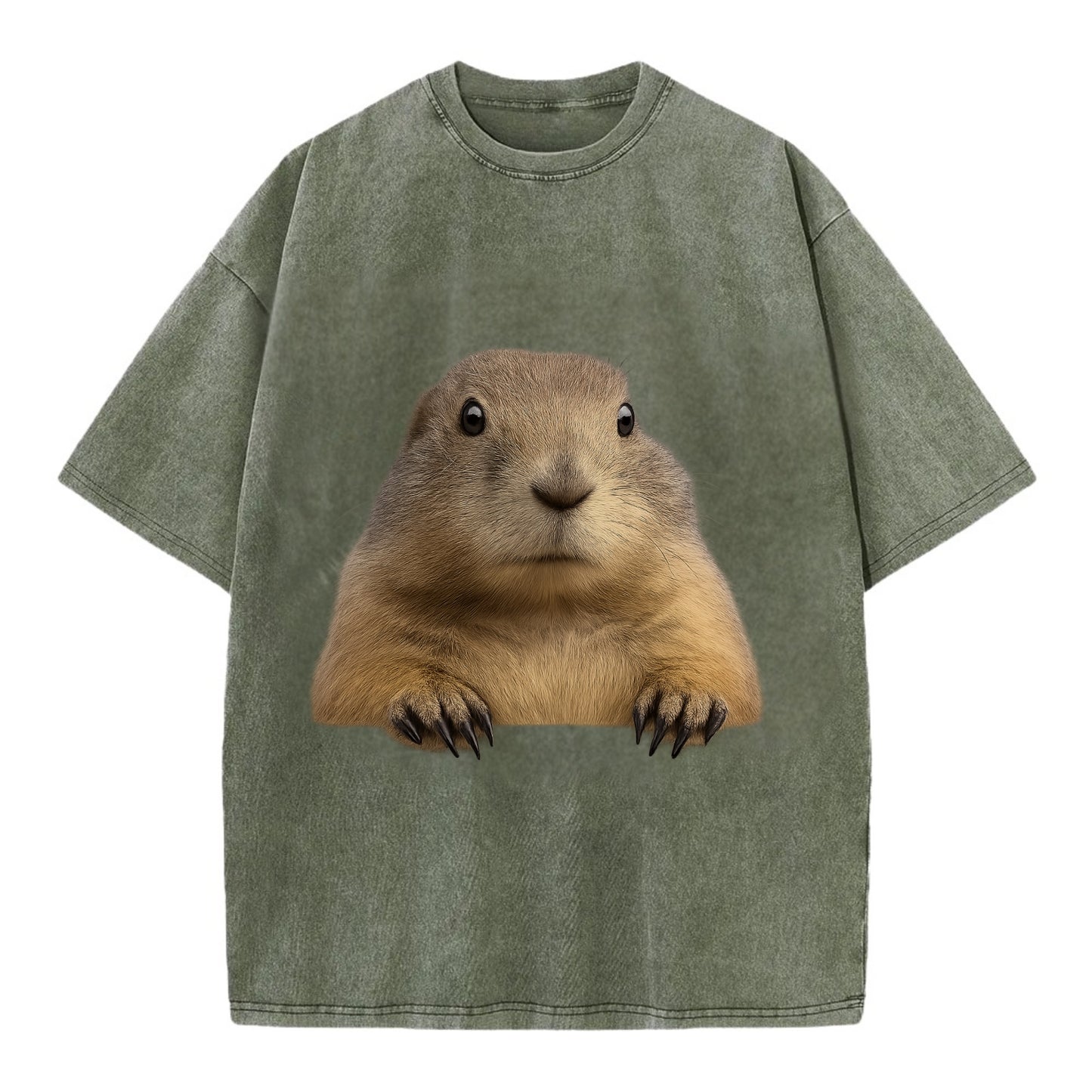 Prairie Dog  - Vintage T-shirt - Army Green