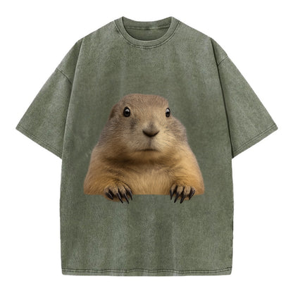 Prairie Dog  - Vintage T-shirt - Army Green