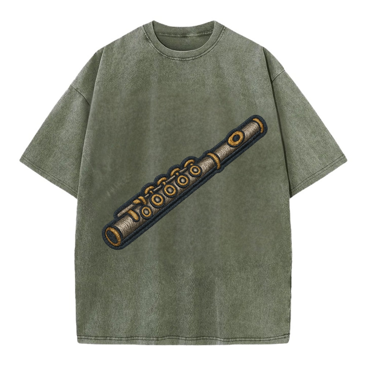 Flute  - Vintage T-shirt - Army Green