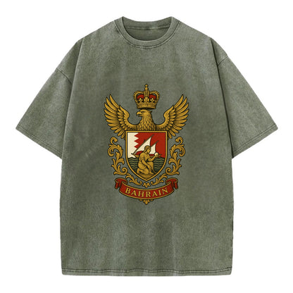 Bahrain Heritage Badge  - Vintage T-shirt - Army Green