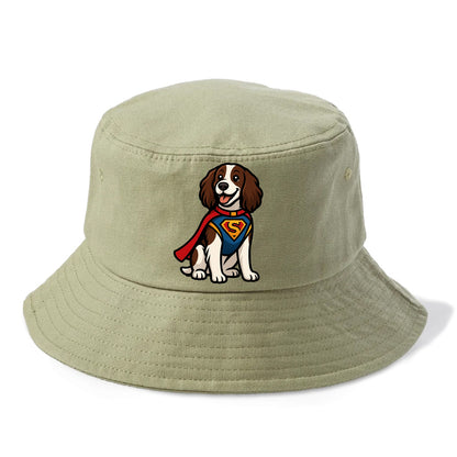 Springer Spaniel Friendly Hero  - Bucket Hat - Army Green