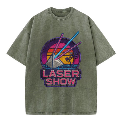 Laser Show - Vintage T-shirt - Army Green