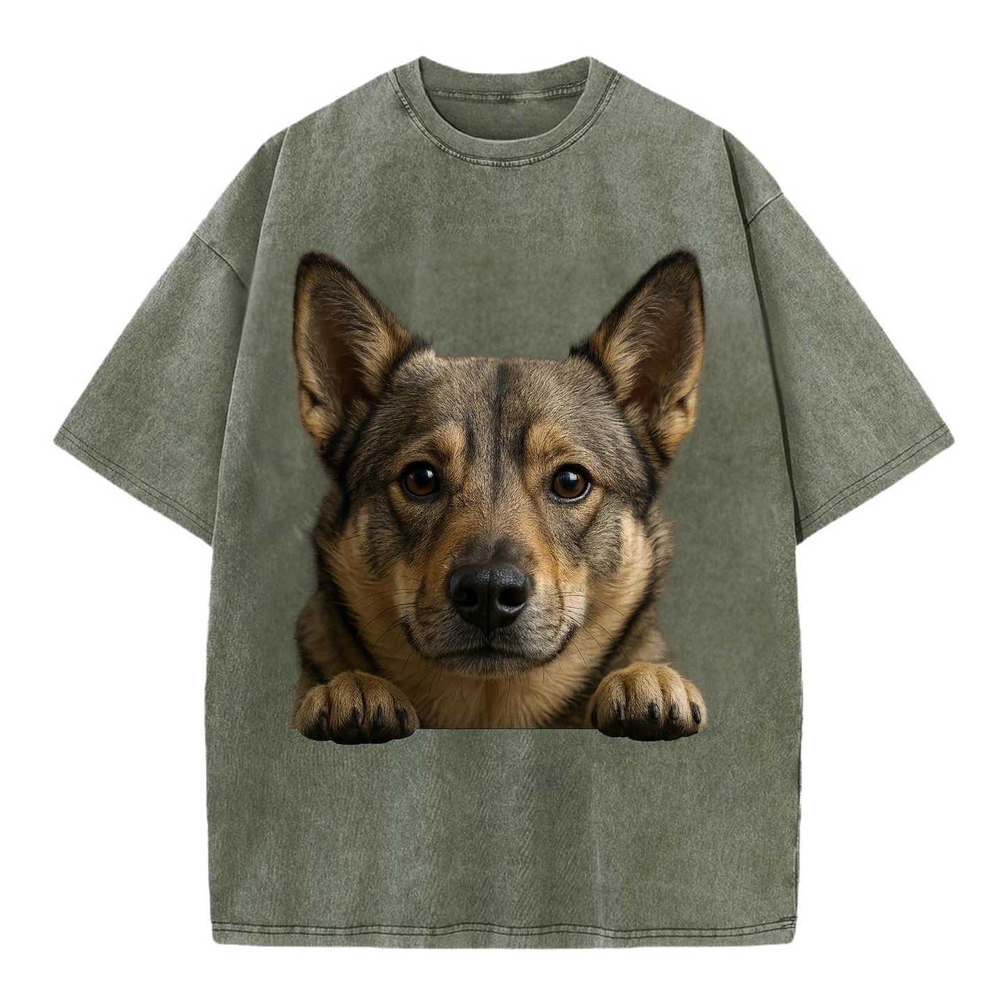 Swedish Vallhund  - Vintage T-shirt - Army Green