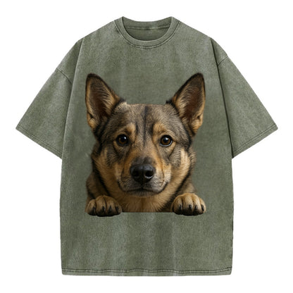 Swedish Vallhund  - Vintage T-shirt - Army Green