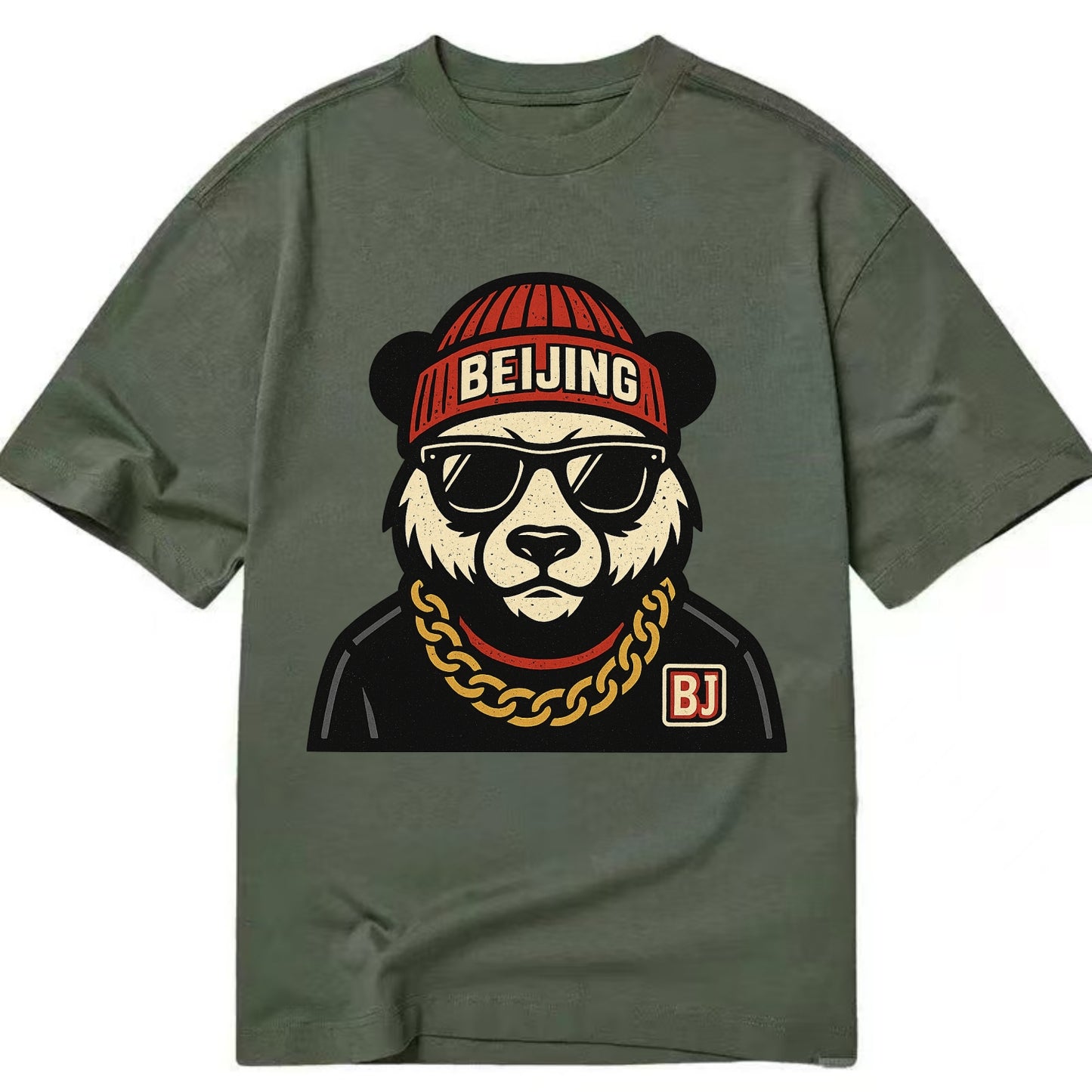 Beijing Panda - Classic T-shirt - Army Green