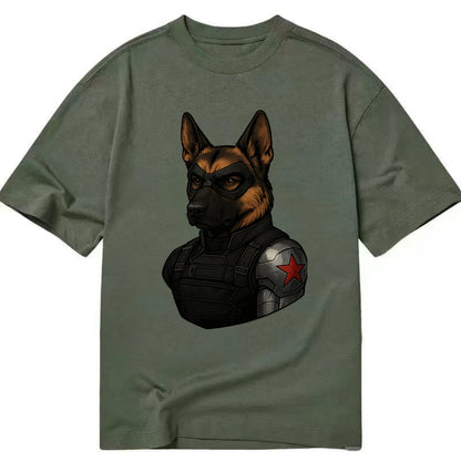 German Shepherd Winter Soldier  - Classic T-shirt - Army Green
