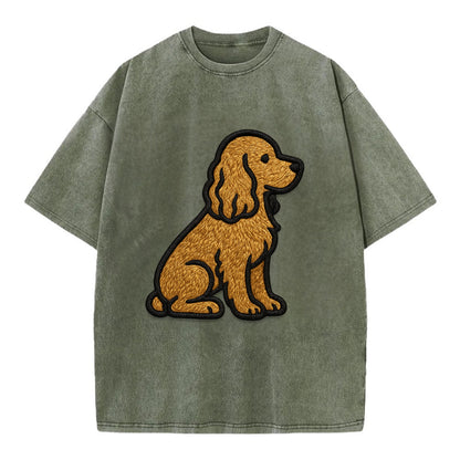 Cocker Spaniel - Contemporary spaniel de - Vintage T-shirt - Army Green