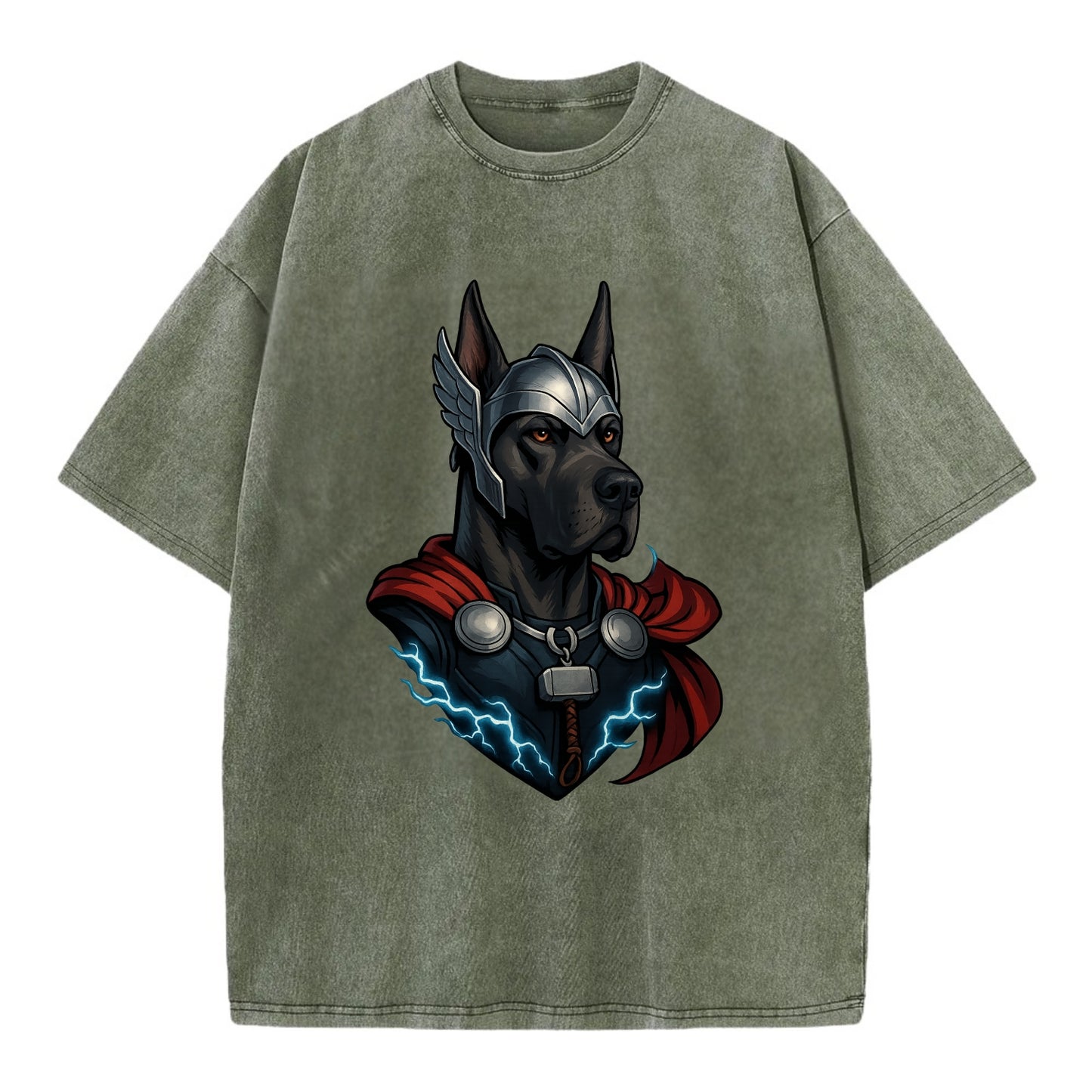 Great Dane Thor  - Vintage T-shirt - Army Green
