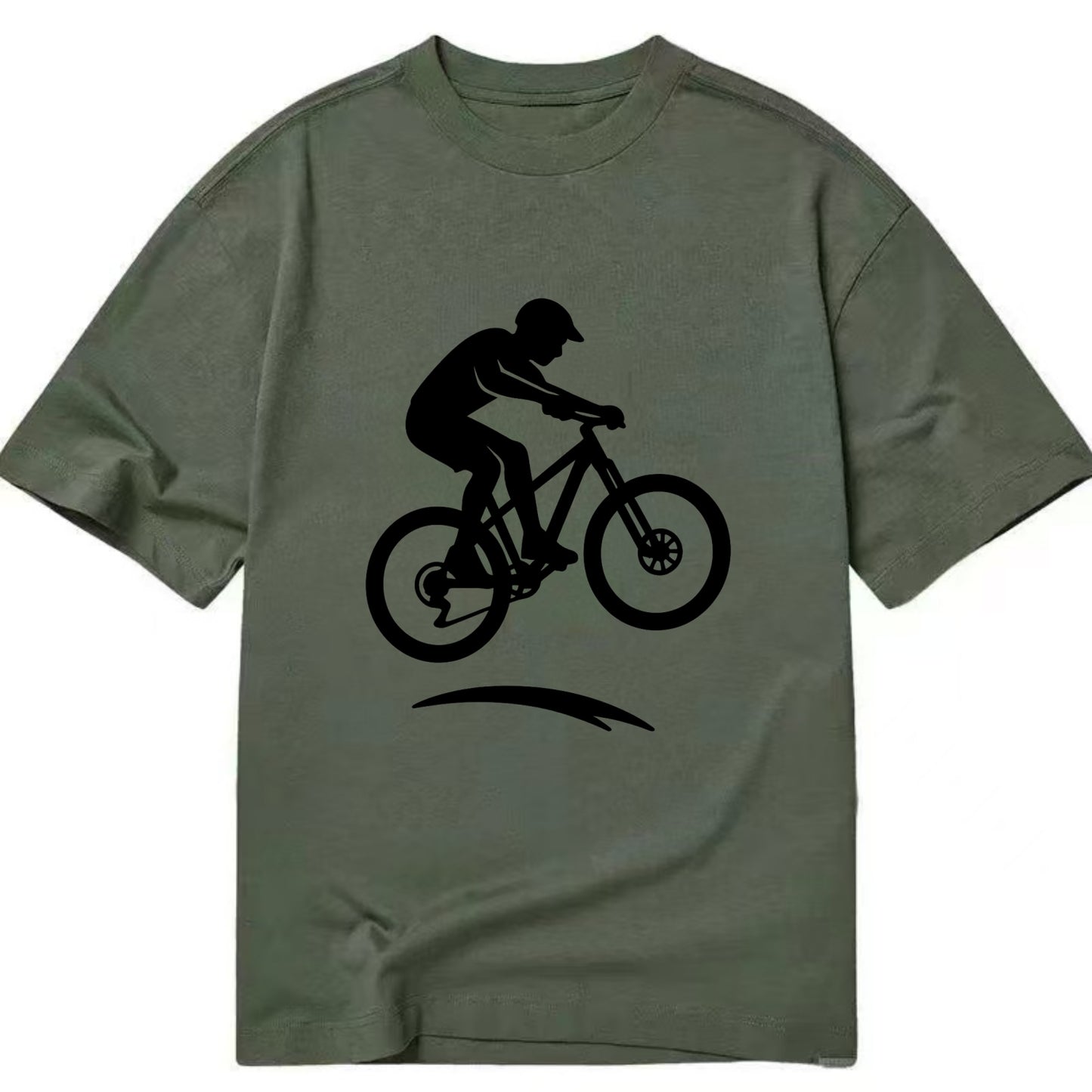 Mountain biker catching air - Classic T-shirt - Army Green