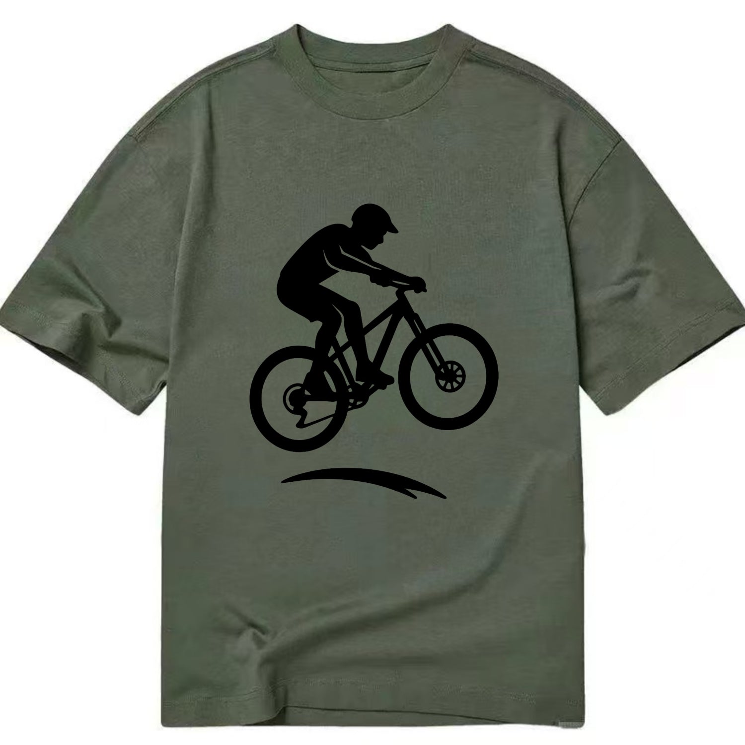 Mountain biker catching air - Classic T-shirt - Army Green