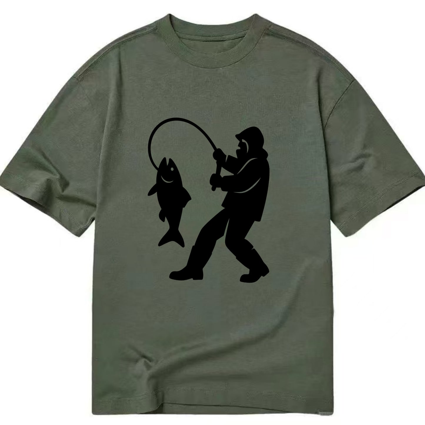 Alaskan fisherman hauling catch - Classic T-shirt - Army Green