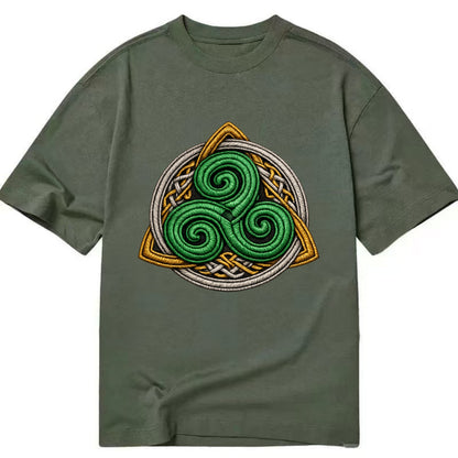 Spiral Knot Triskele - Classic T-shirt - Army Green