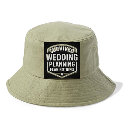 Survived wedding planning, fear nothing - Bucket Hat - Army Green