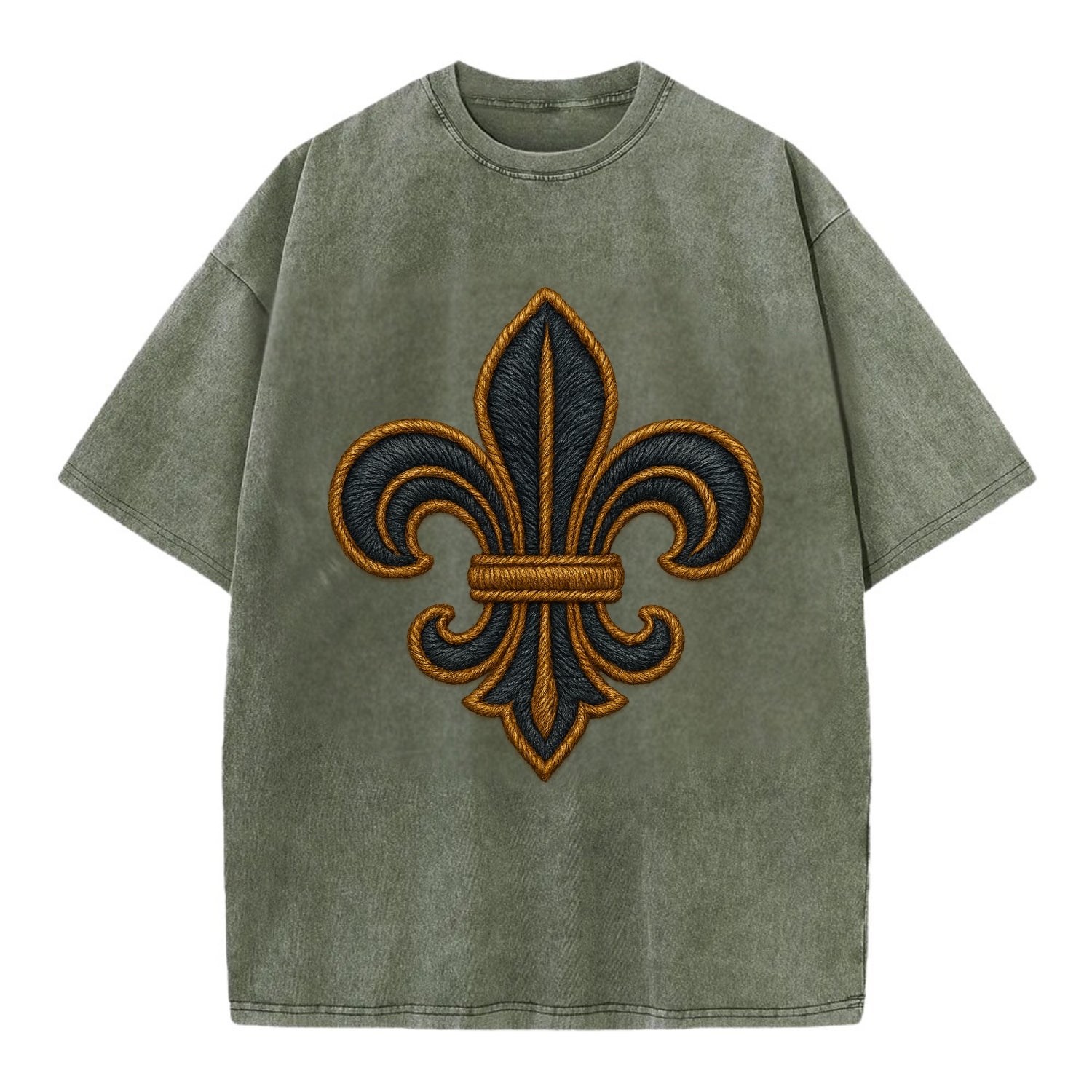 Fleur de Lis  - Vintage T-shirt - Army Green