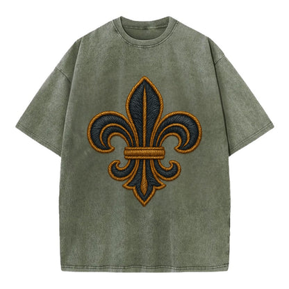 Fleur de Lis  - Vintage T-shirt - Army Green
