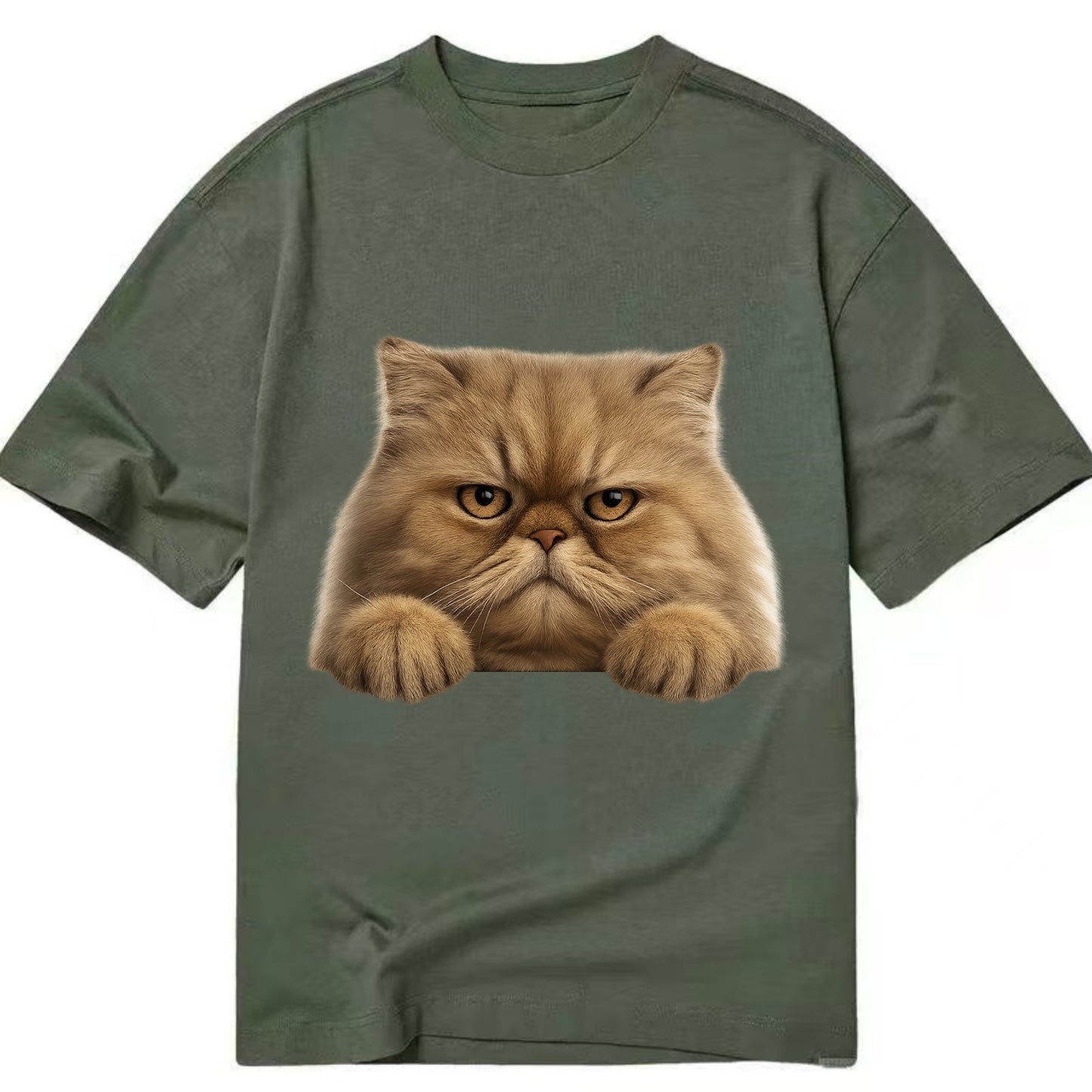 Persian Cat  - Classic T-shirt - Army Green