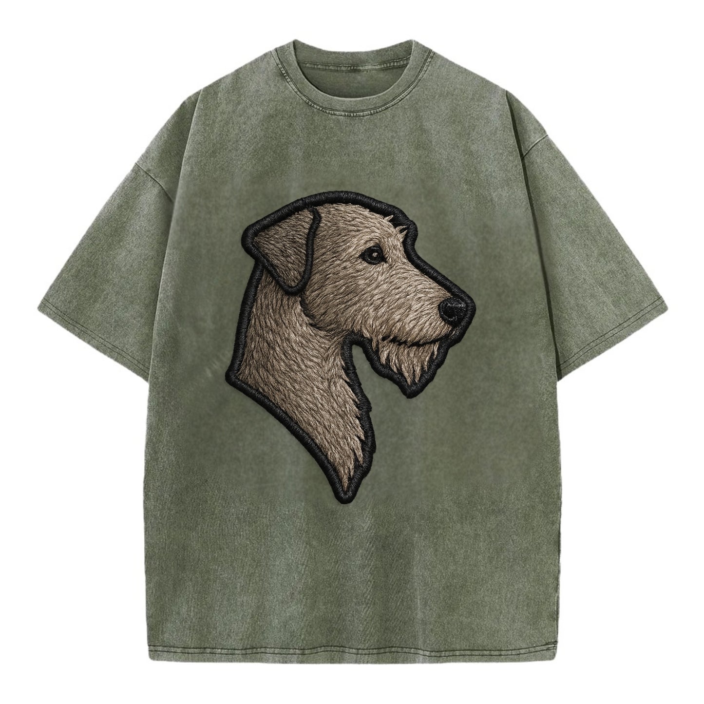 Irish Wolfhound - Modern gentle giant lo - Vintage T-shirt - Army Green