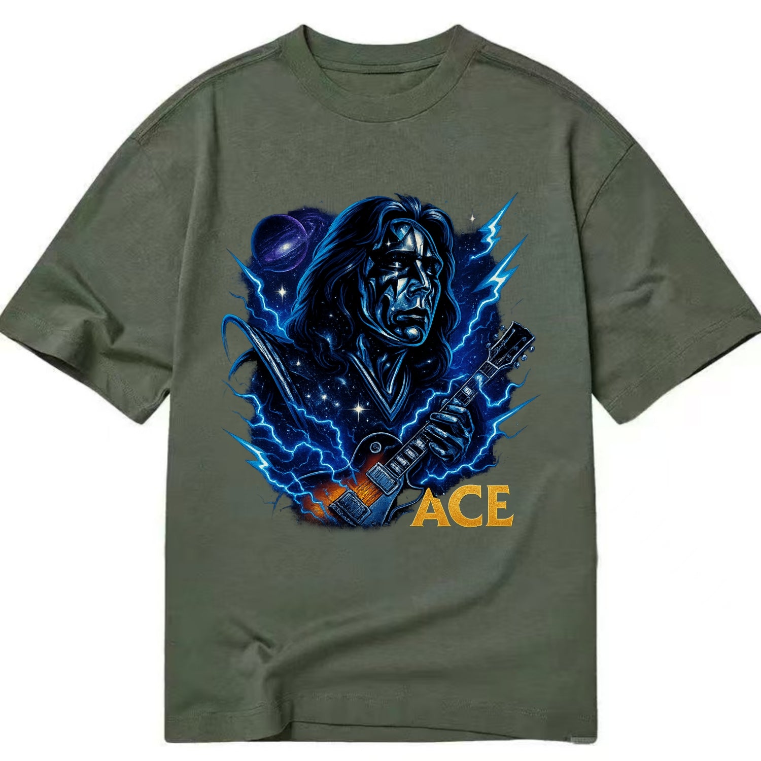 Cosmic Chrome Portrait - Classic T-shirt - Army Green