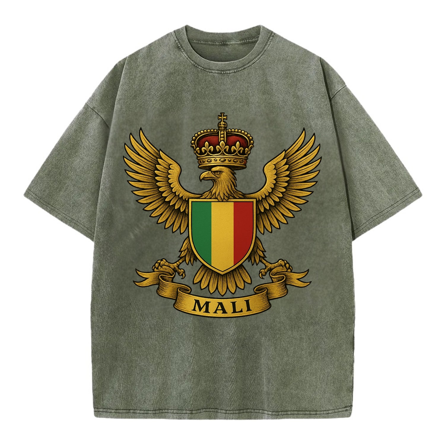 Mali Royal Logo  - Vintage T-shirt - Army Green