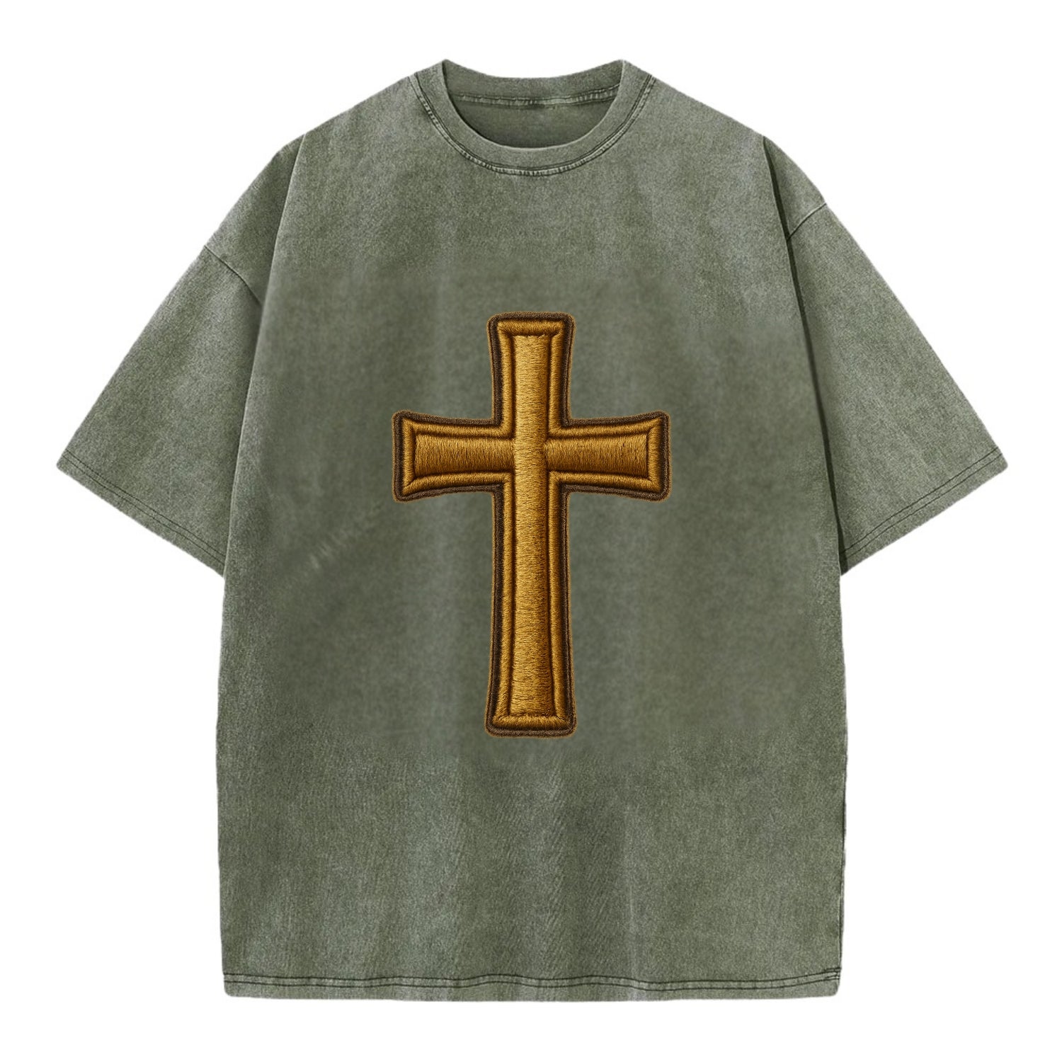 Latin Cross - Vintage T-shirt - Army Green