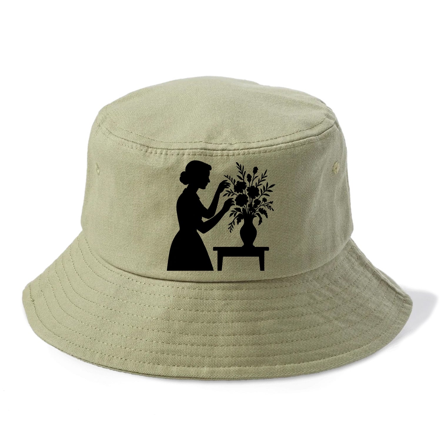 Florist arranging dramatic bouquet - Bucket Hat - Army Green