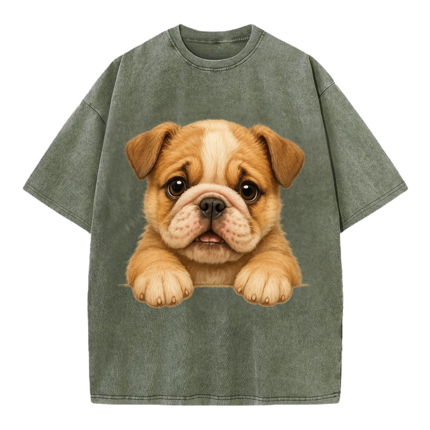 Bulldog  - Vintage T-shirt - Army Green