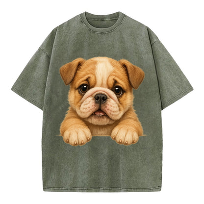 Bulldog  - Vintage T-shirt - Army Green