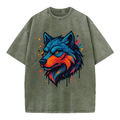 Velvet Wolf Royal  - Vintage T-shirt - Army Green