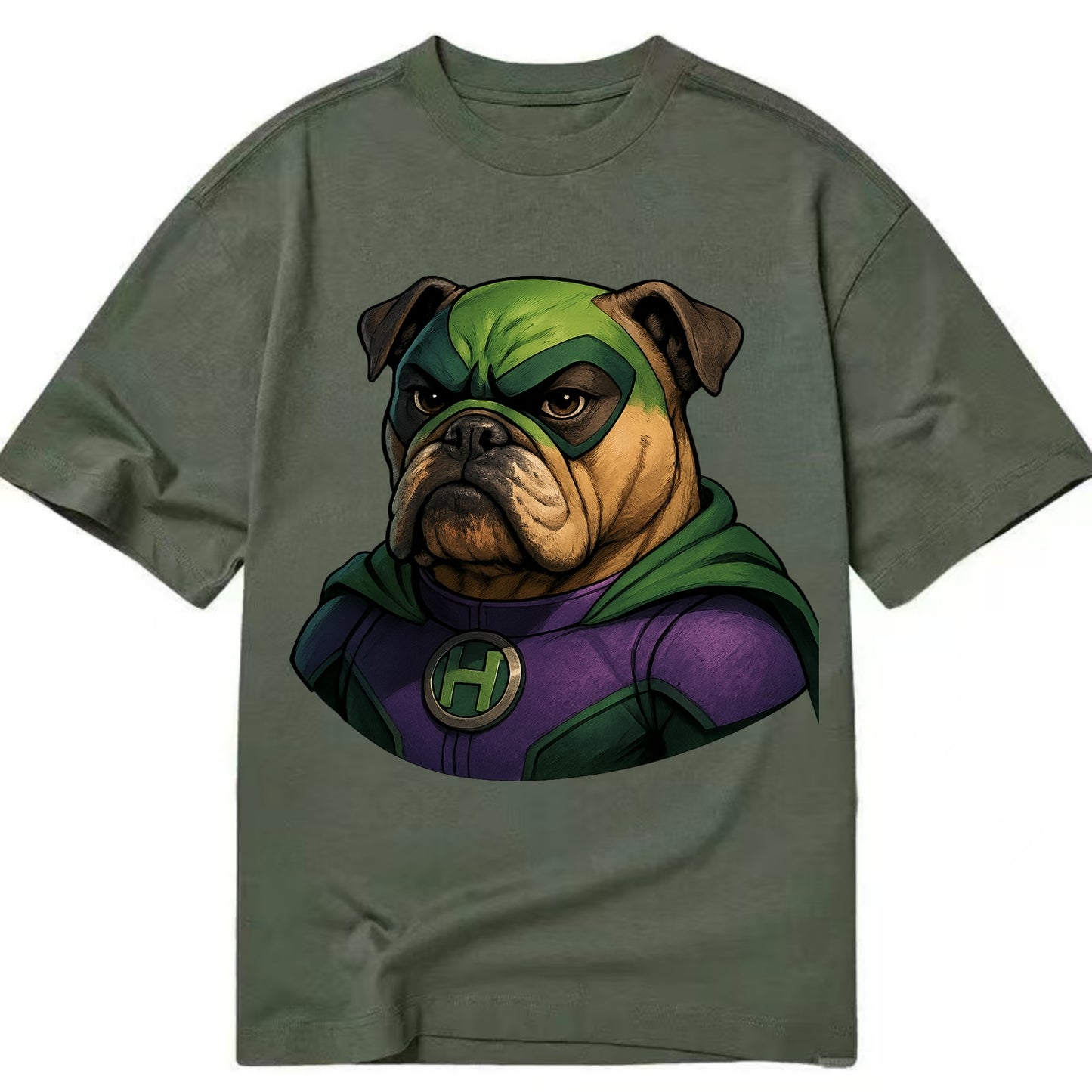 Bulldog Strong Hero  - Classic T-shirt - Army Green