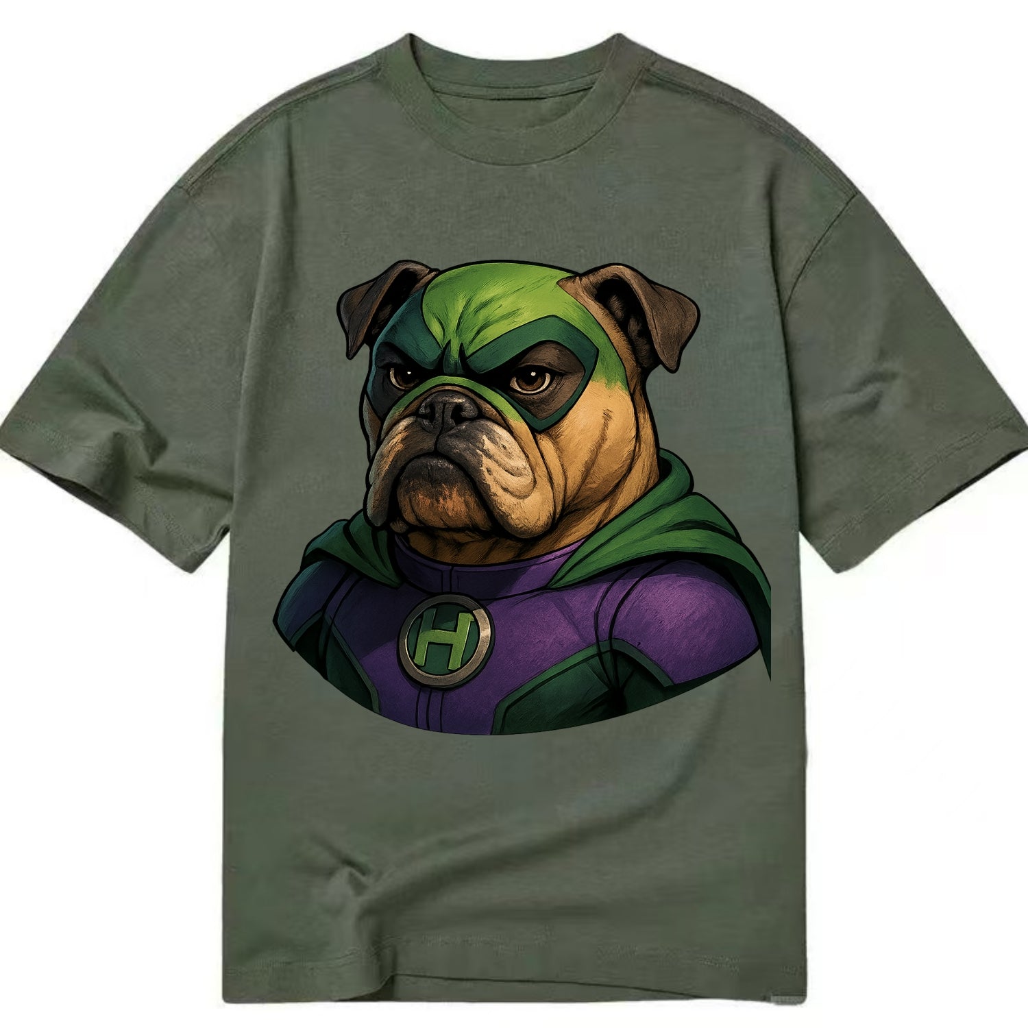 Bulldog Strong Hero  - Classic T-shirt - Army Green
