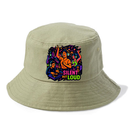 Silent disco dancers with glowing headphones - "Silent But Loud" - unique concert - Bucket Hat - Army Green