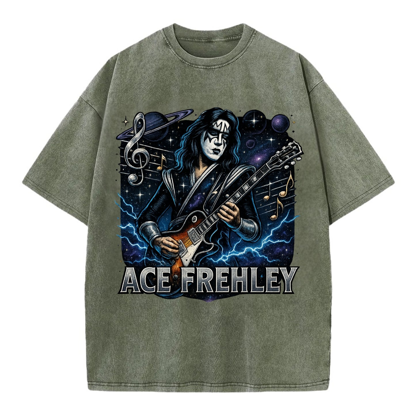 Ace Musical Cosmos - Vintage T-shirt - Army Green