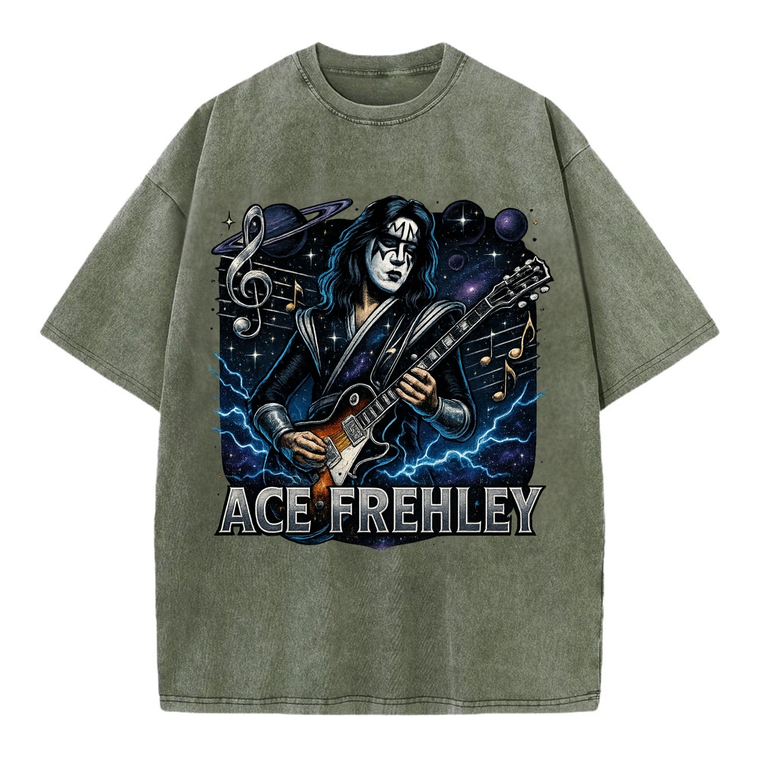 Ace Musical Cosmos - Vintage T-shirt - Army Green