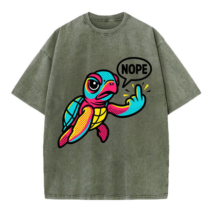 baby sea turtle swimming gracefully, one flipper extended sassily - Vintage T-shirt - Army Green